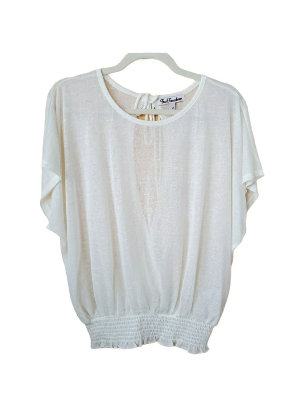NWT True Freedom sz M sheer open back top